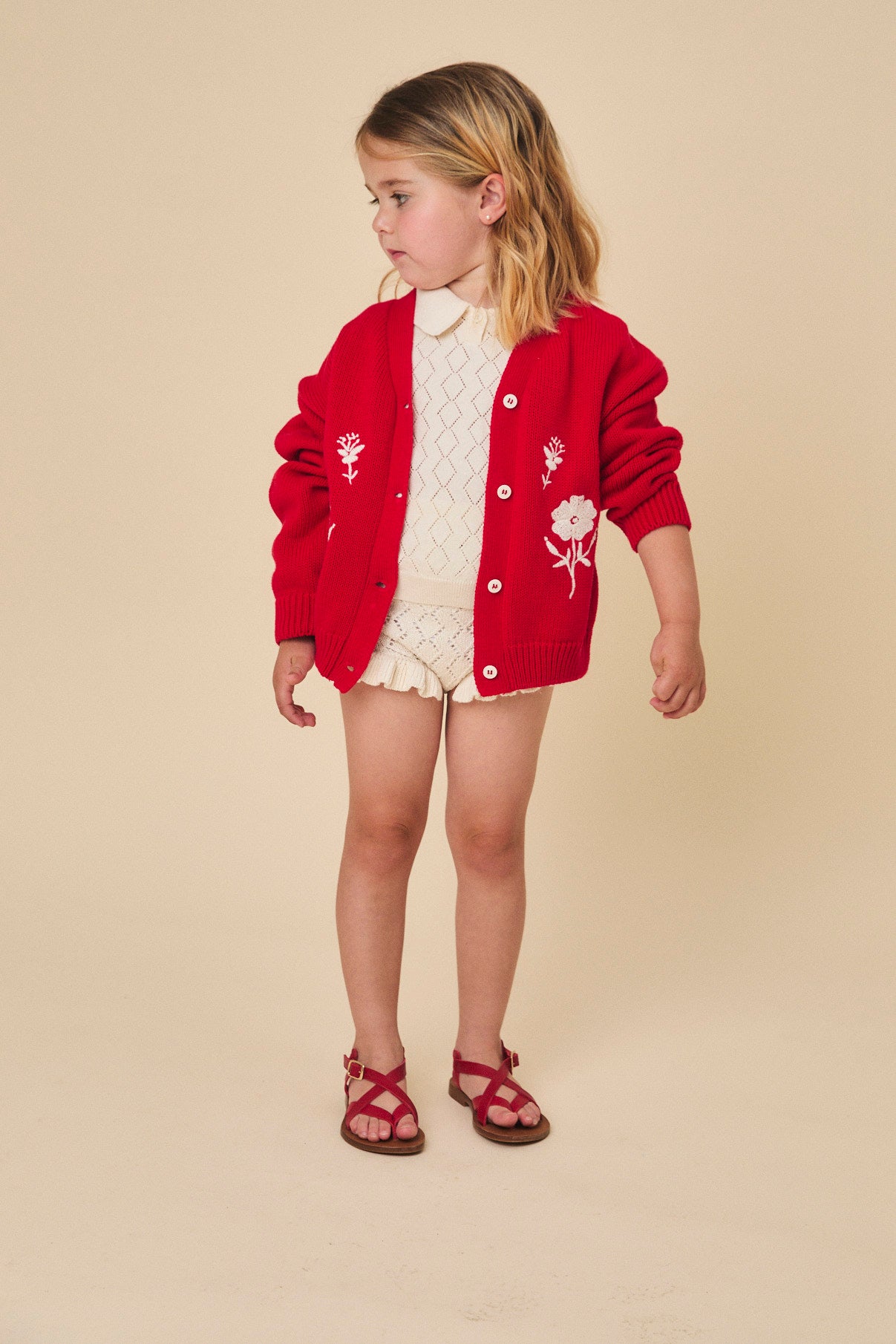 Cherry openwork jacket baby