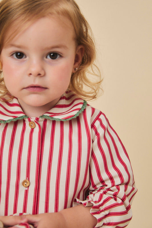 Red stripes blouse