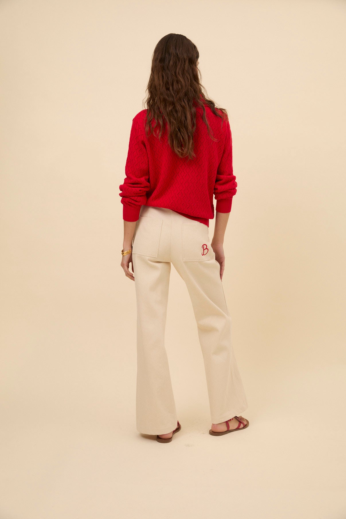 Woman denim Ivory pants