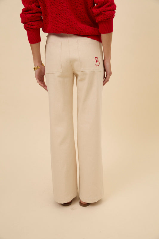 Woman denim Ivory pants