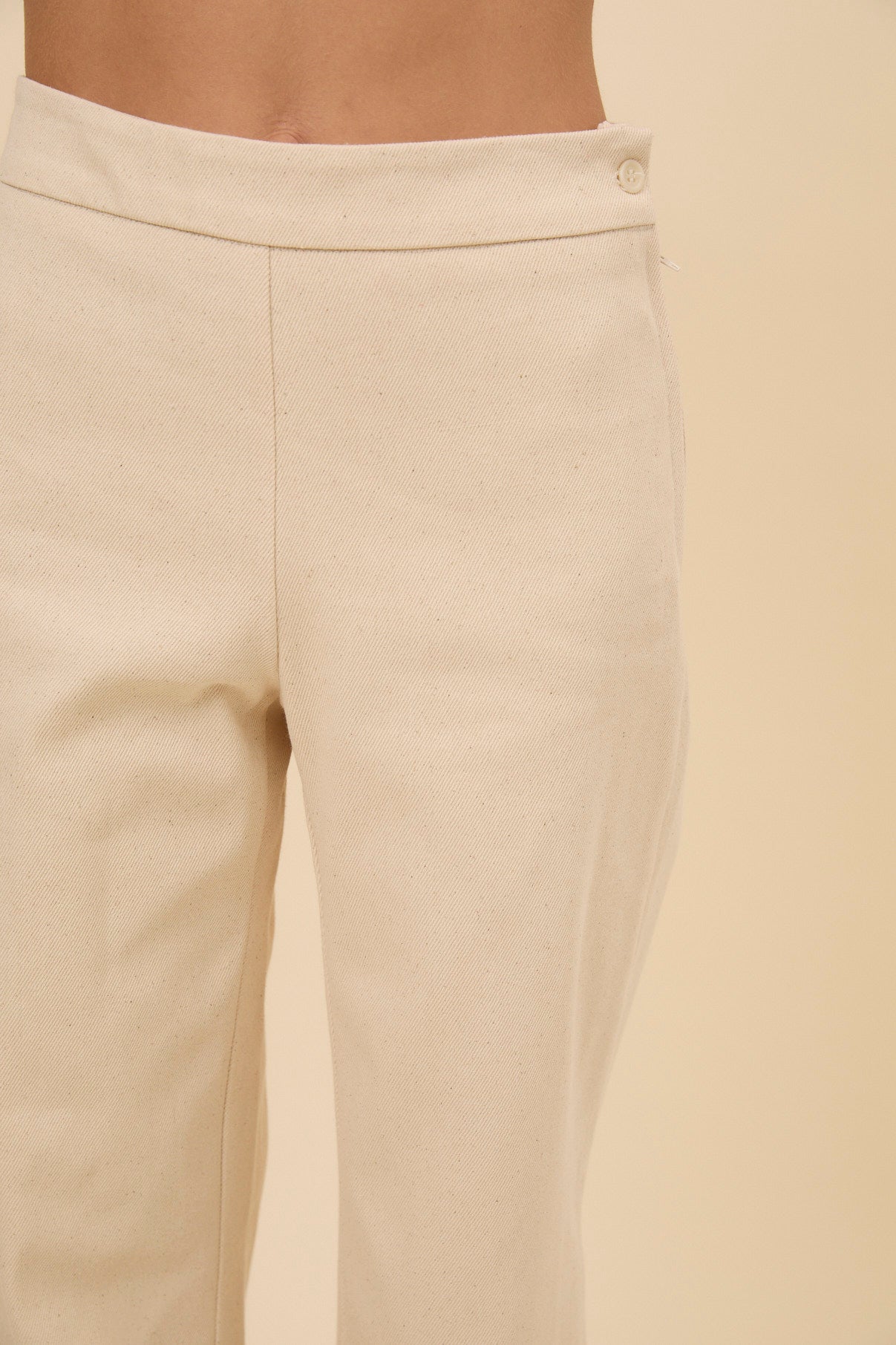 Woman denim Ivory pants