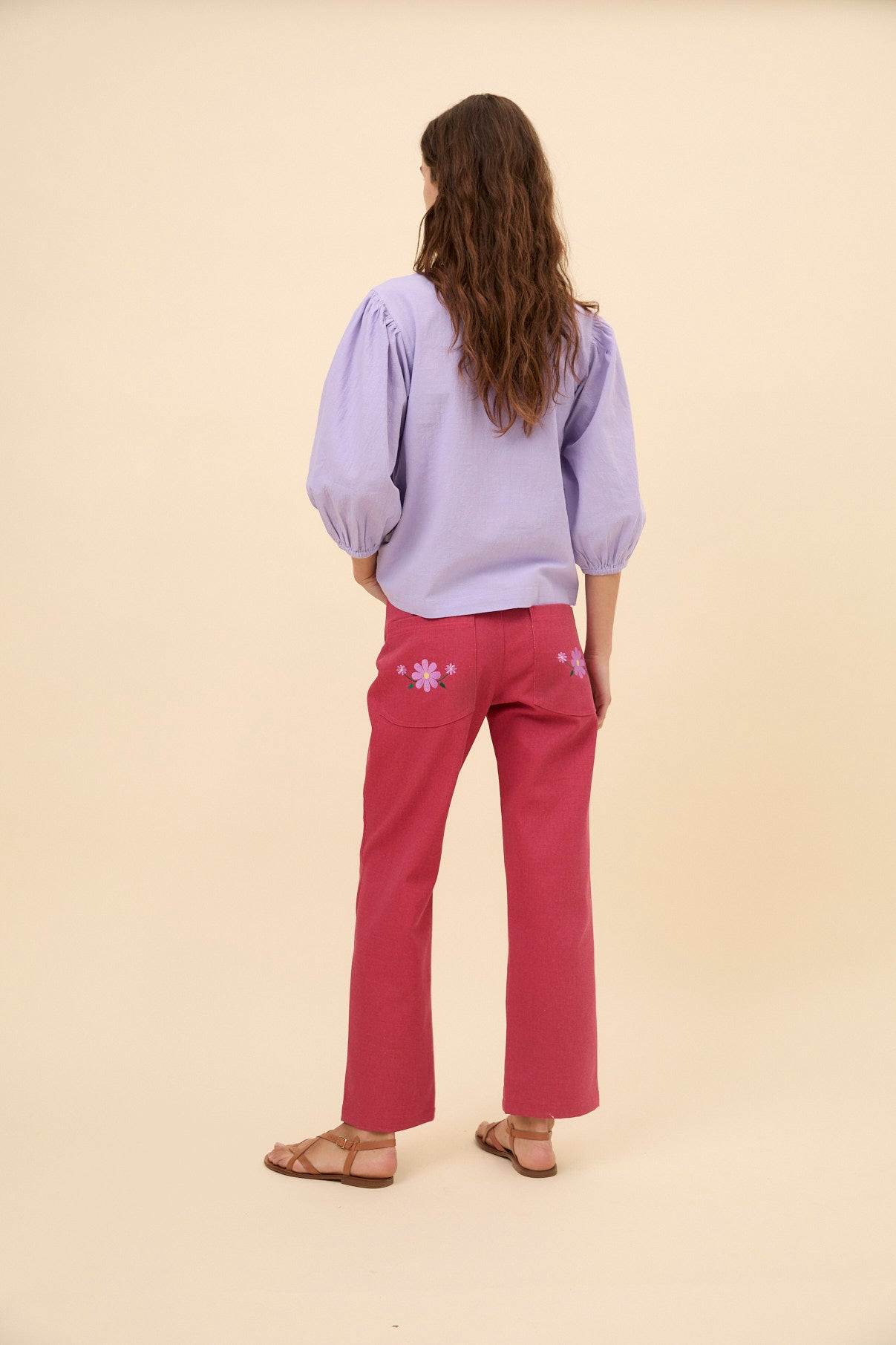 Woman denim Cherry pants