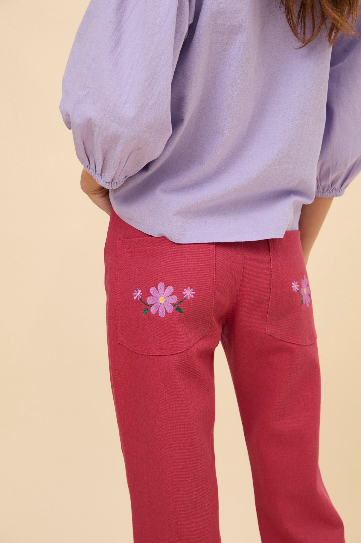 Woman denim Cherry pants