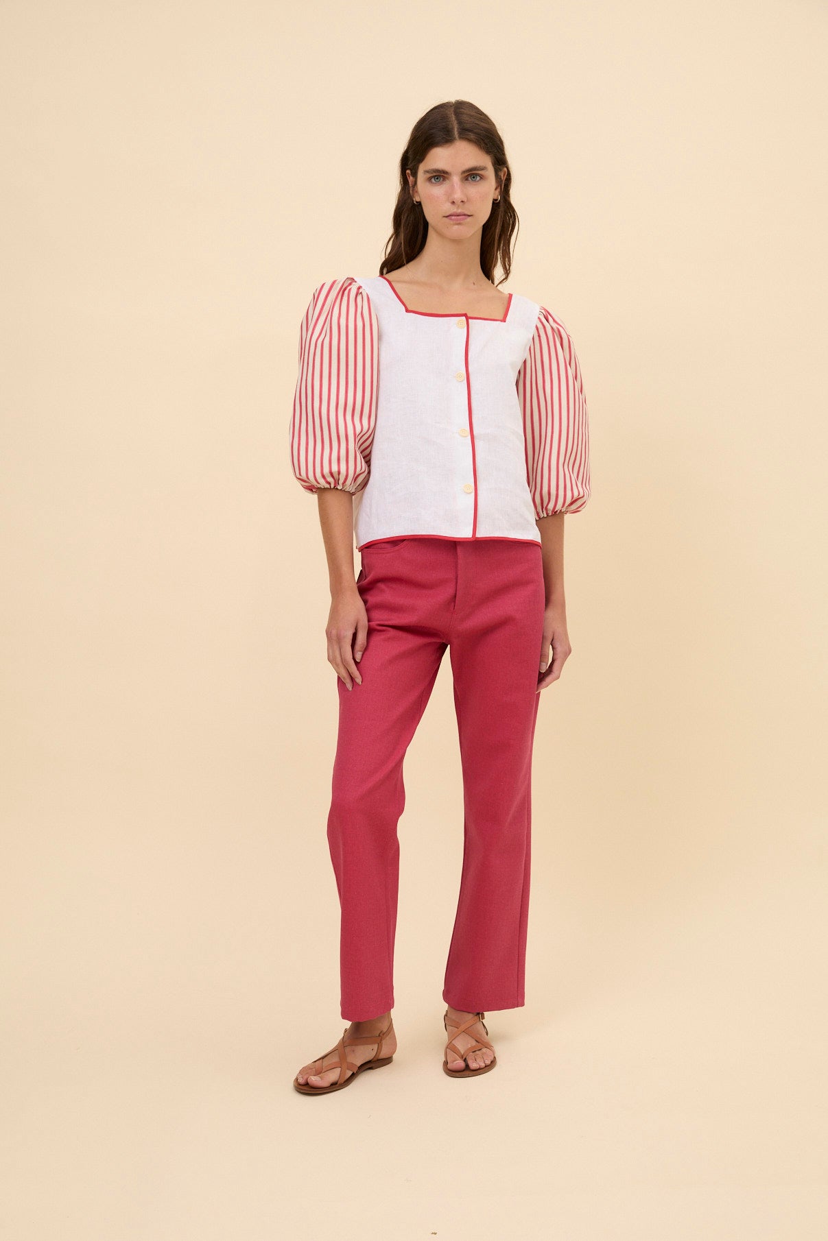 Woman denim Cherry pants