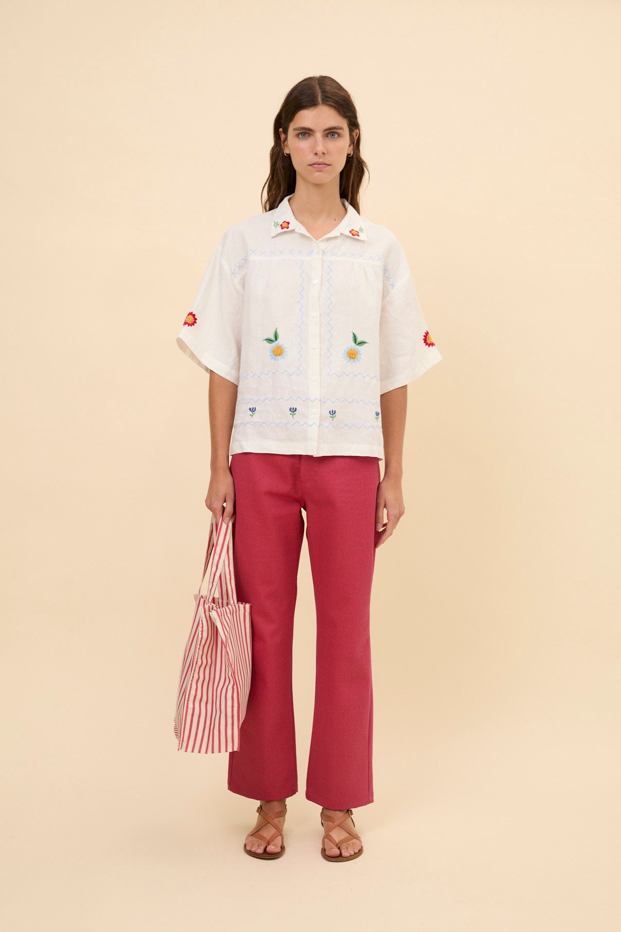 Woman denim Cherry pants