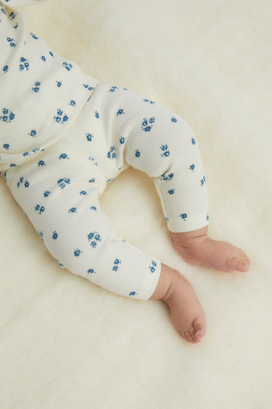 Legging flor azul Cobalto newborn