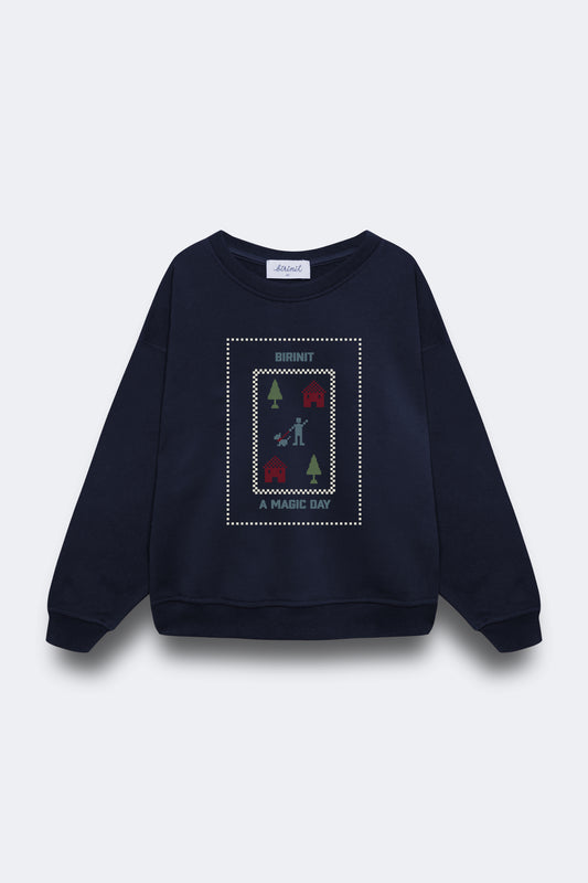 Sudadera azul Magic day niña