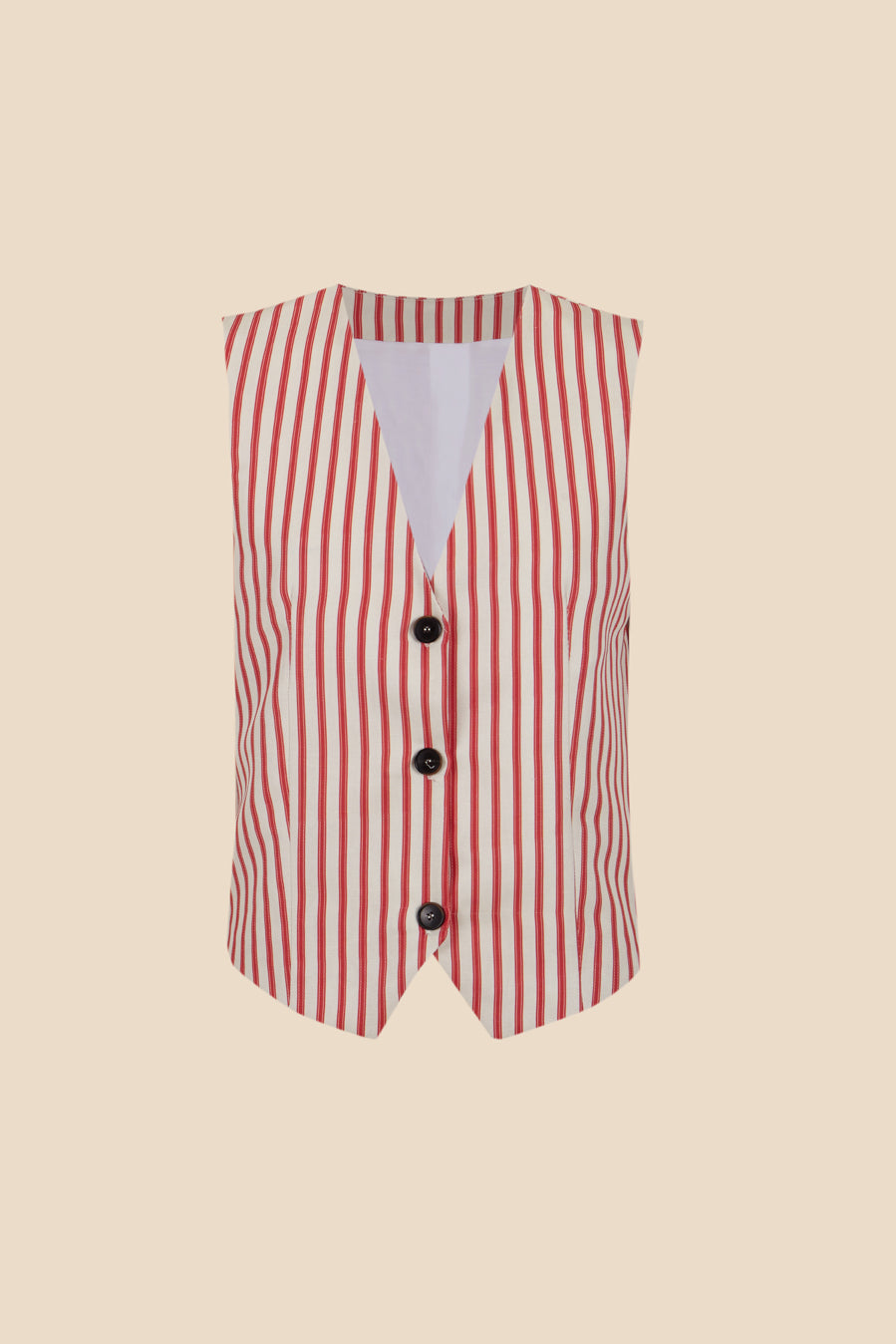 Woman red stripes vest