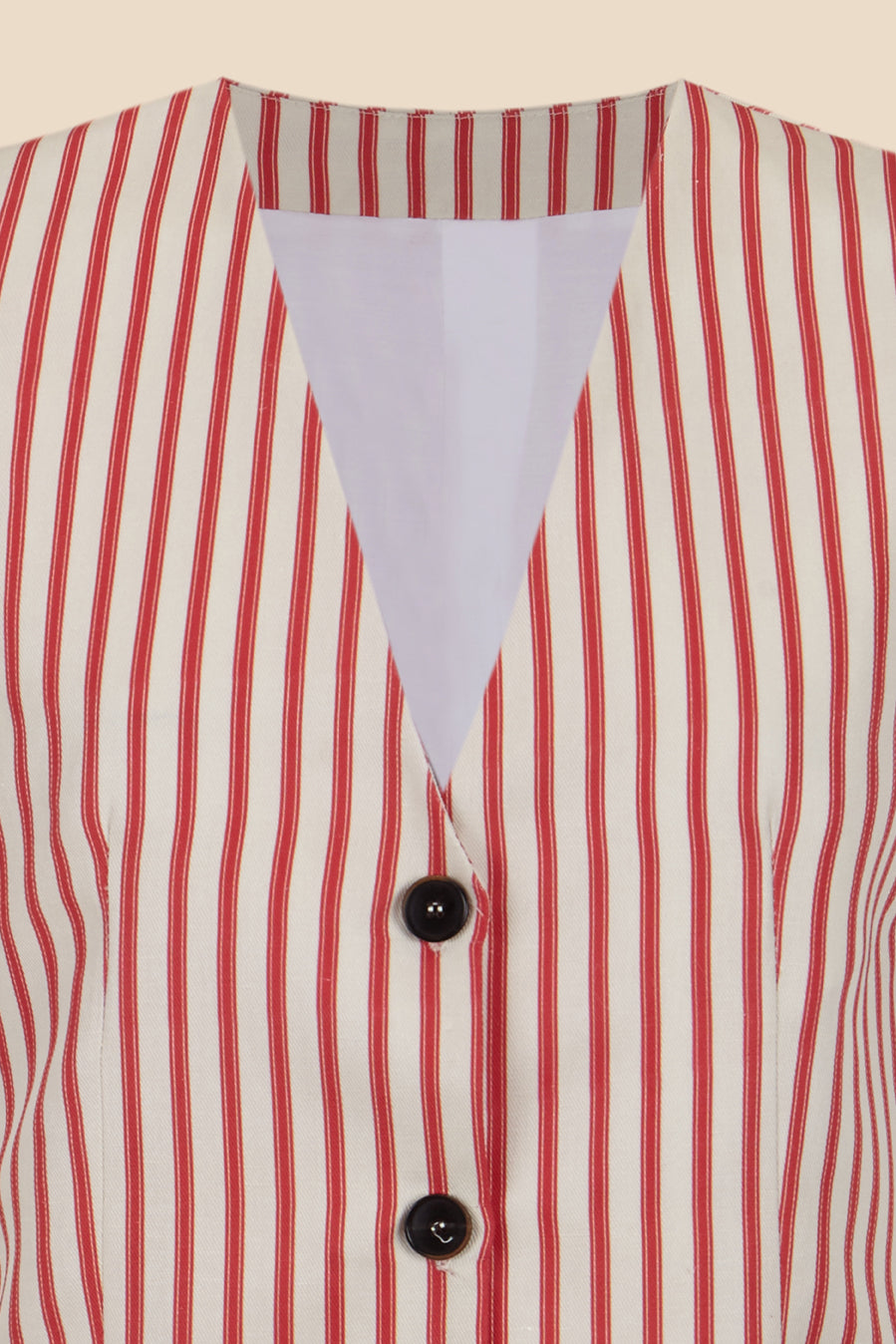 Woman red stripes vest