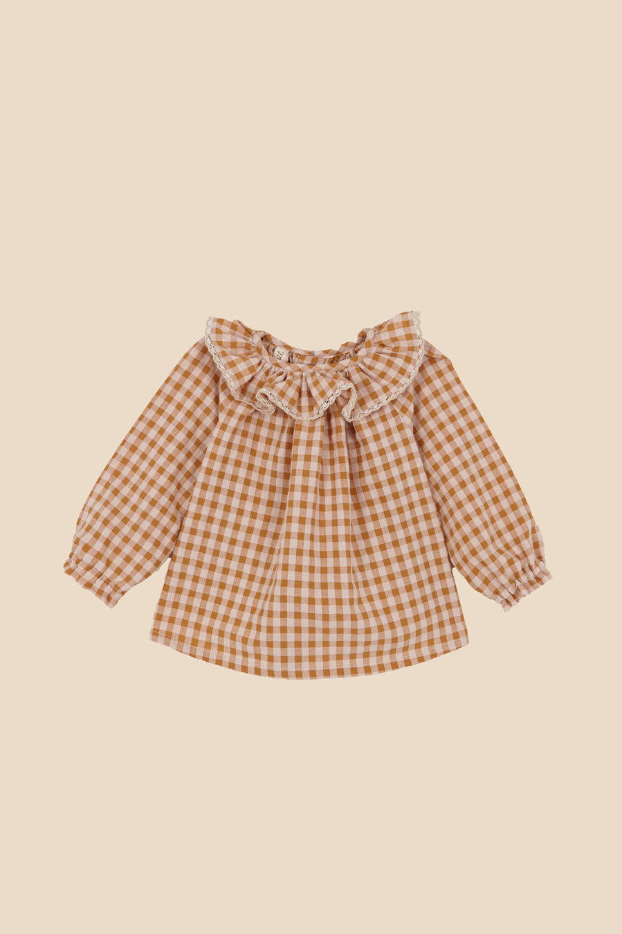 Blusón vichy caramel bebé