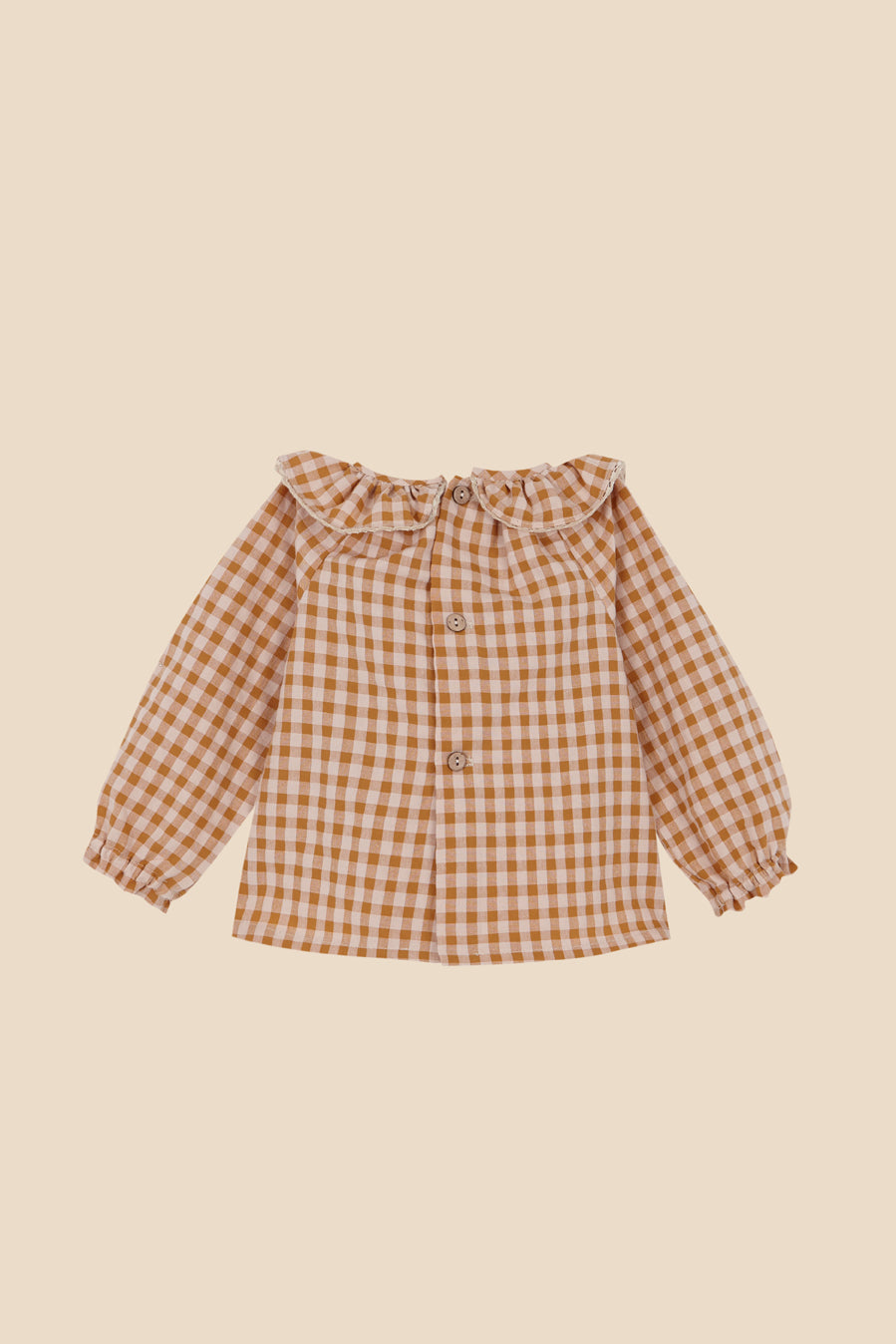 Blusón vichy caramel bebé