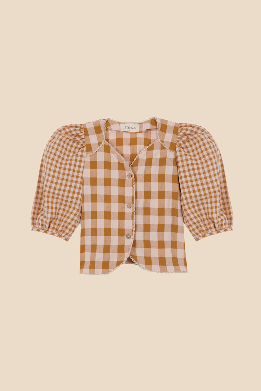 Caramel ginham blouse girl