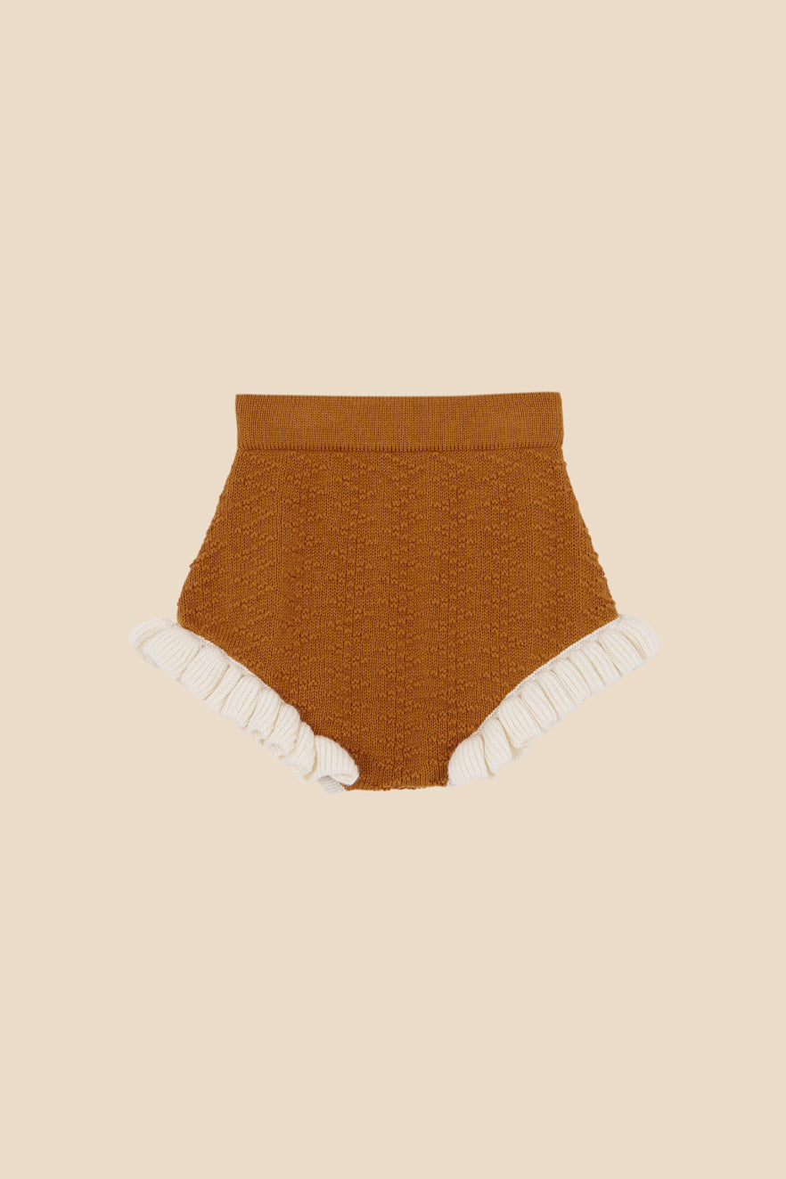 Caramel knit bloomer baby