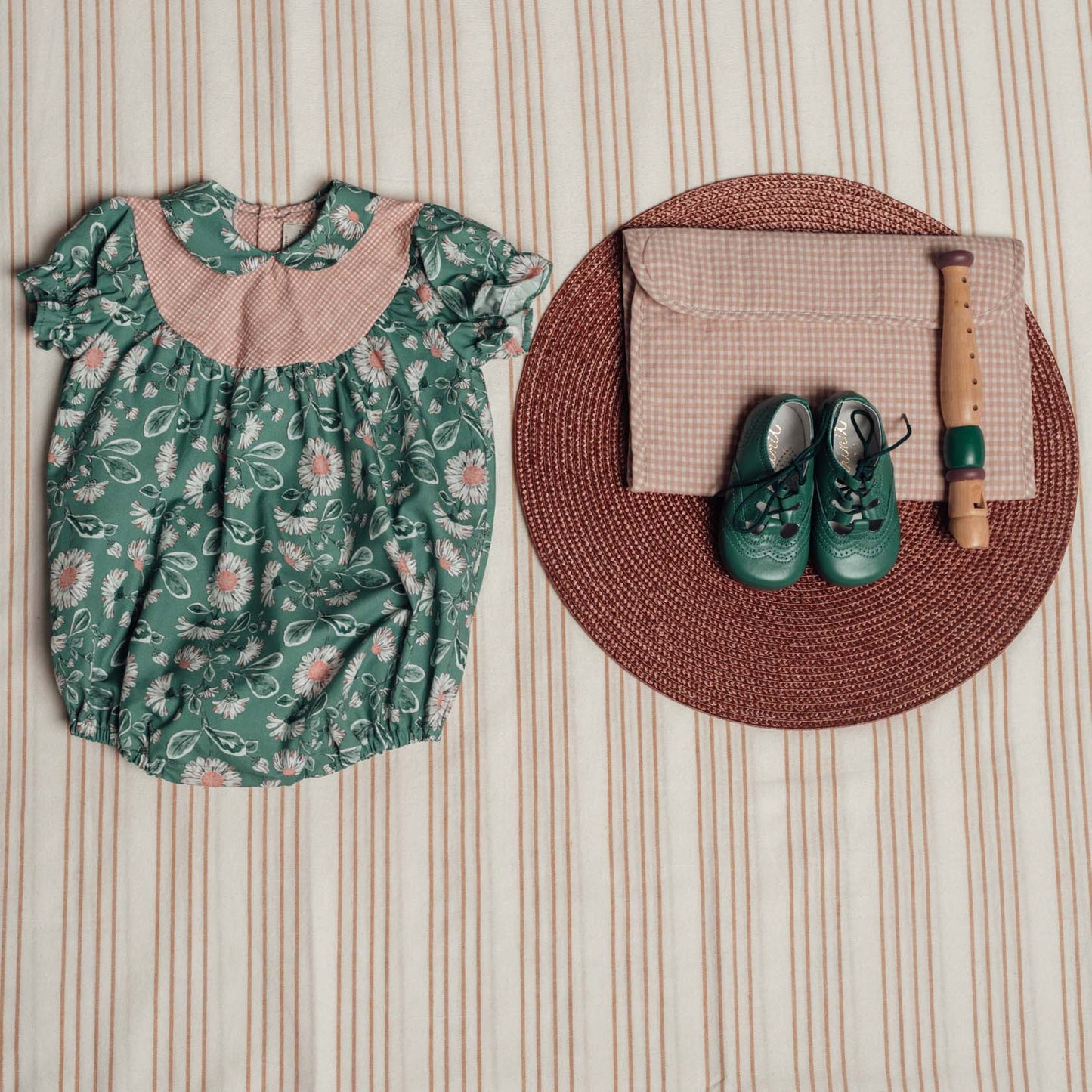 Wood yoke romper