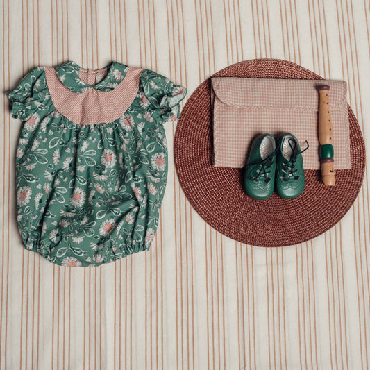 Wood yoke romper