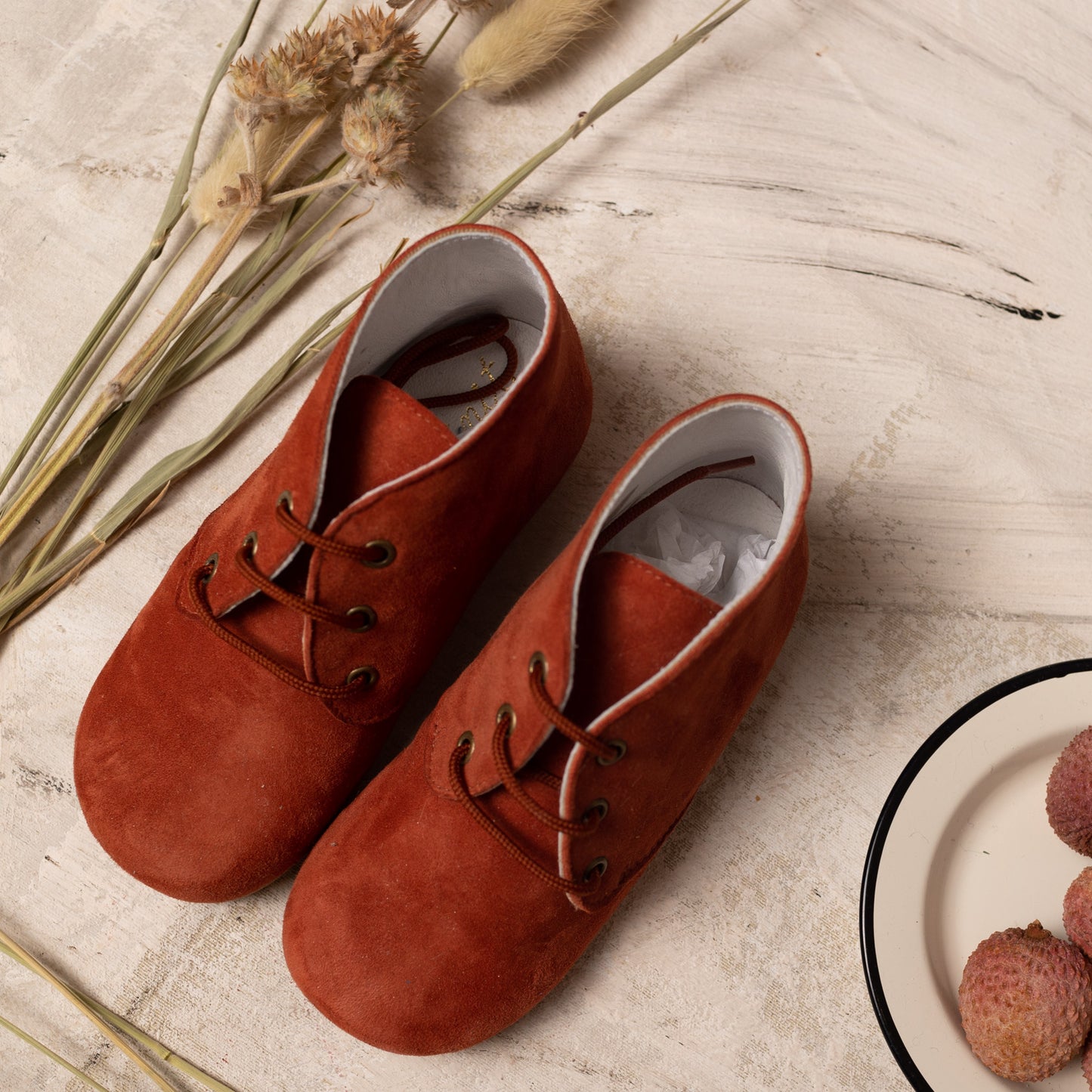 Burgundy suede boot