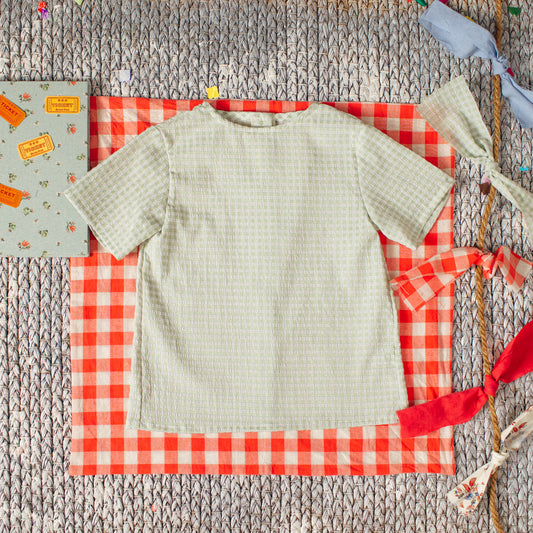 Camisa manga corta vichy verde