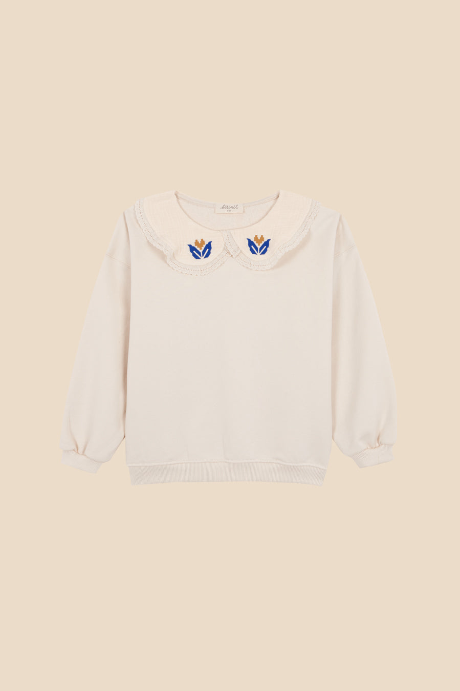 Embroidered collar hoodie girl