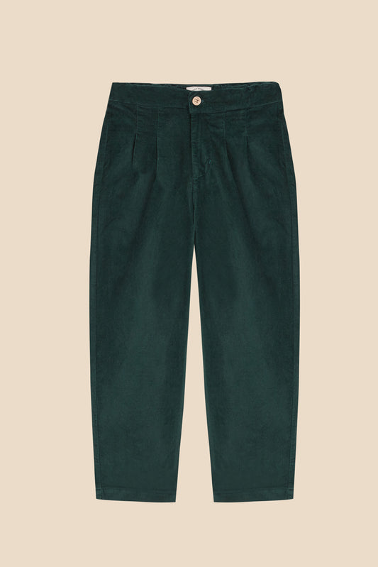 Pantalón pinzas velvet Verde niña