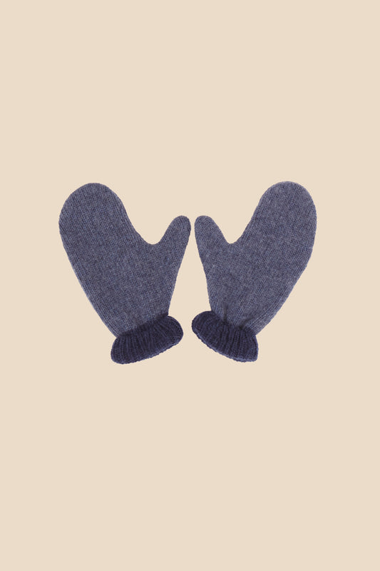 Blue knit mittens boy