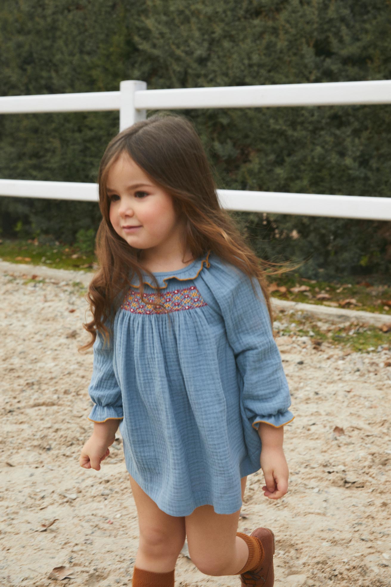 Yellowstone smocked blouse and bloomer set