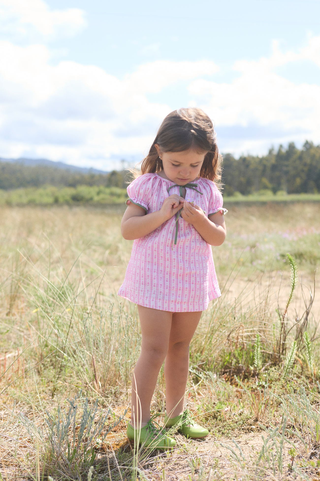 Bares blouse and bloomer set