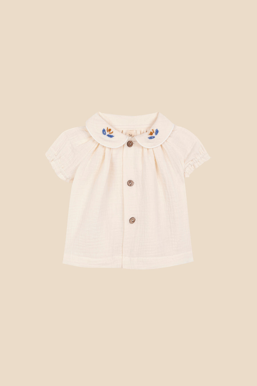 Blusón crudo bordado bebé