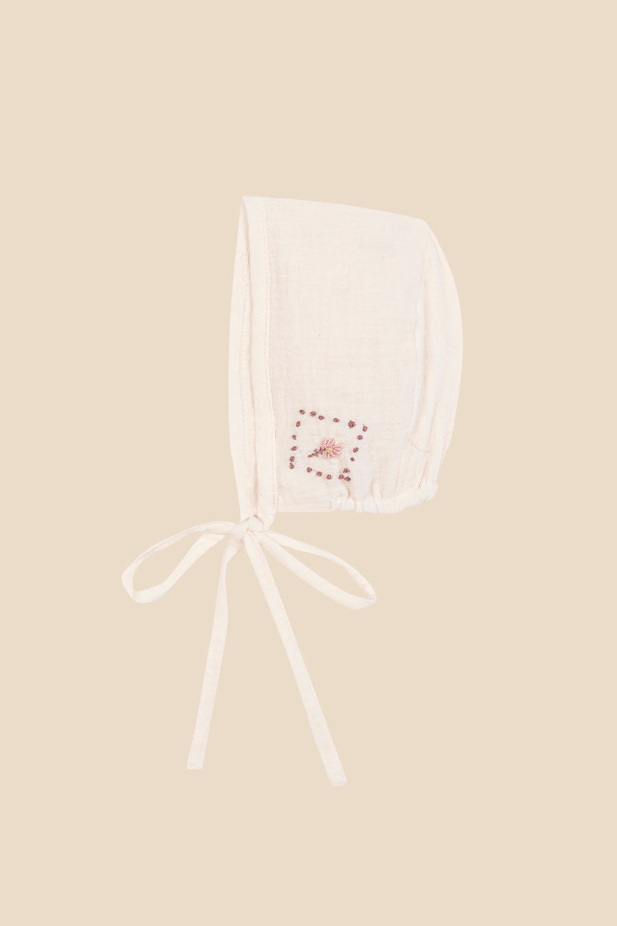 Ivory embroidered bonnet baby