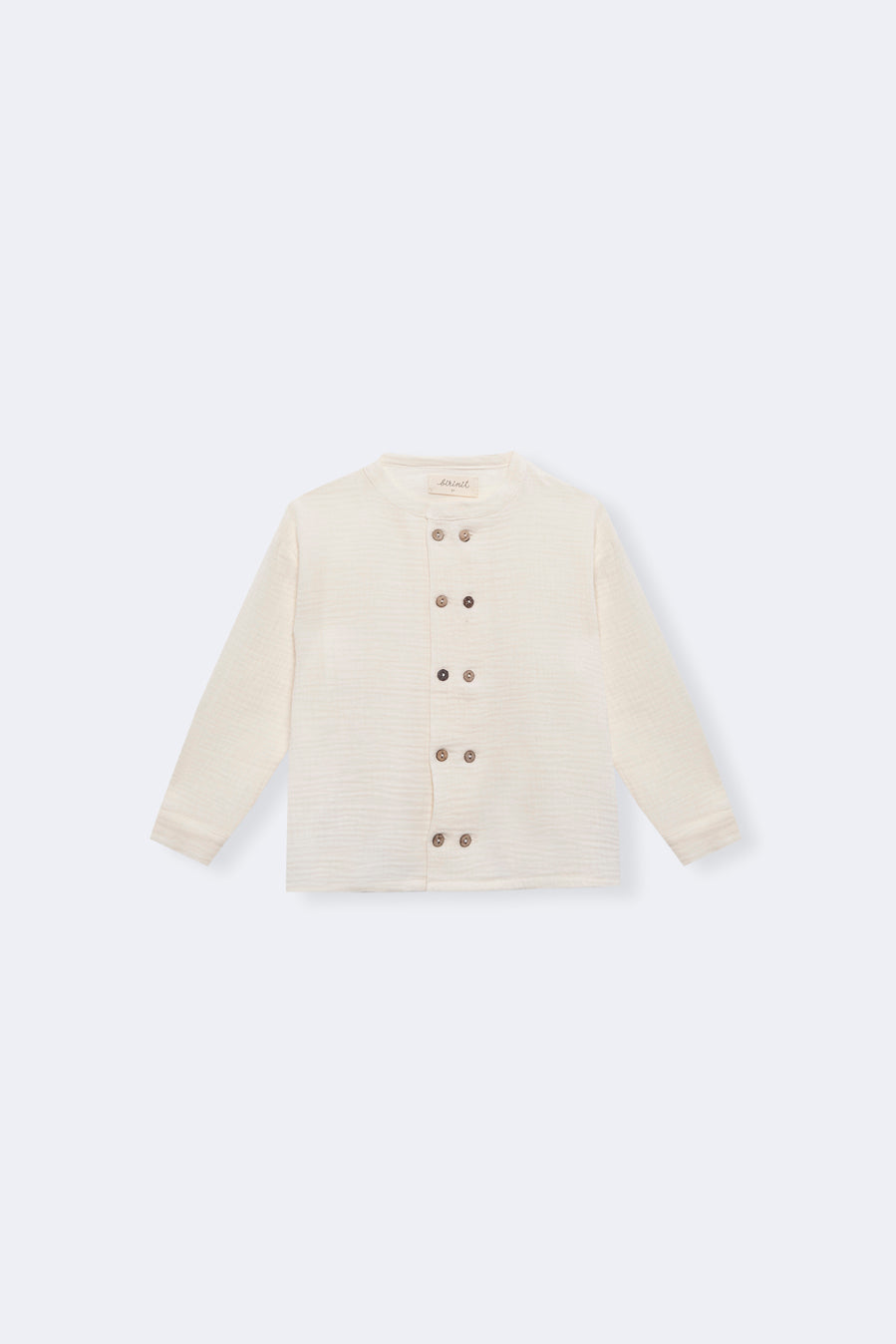 Camisa cruzada bambula cruda bebé