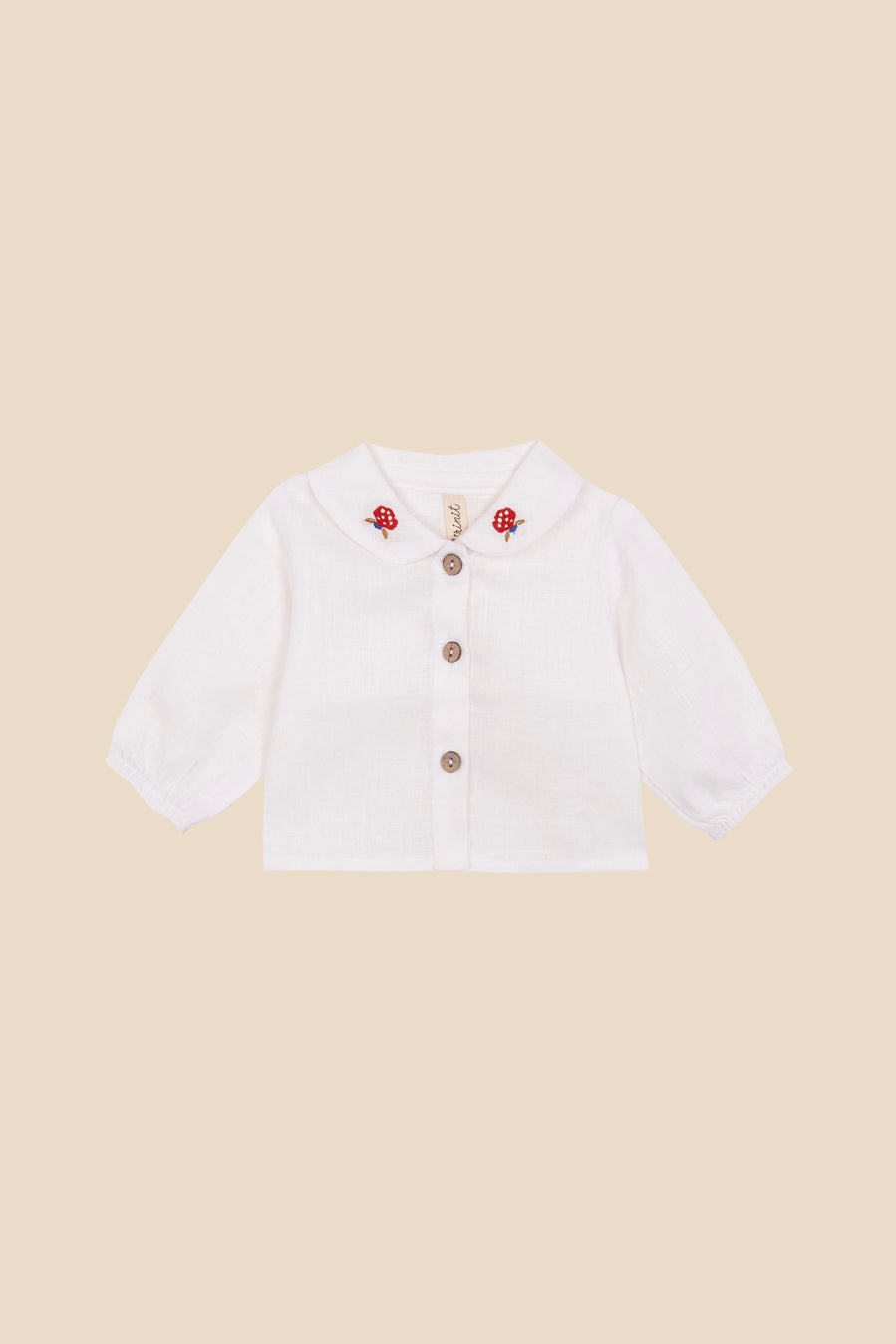 Camisa lino bordada bebé