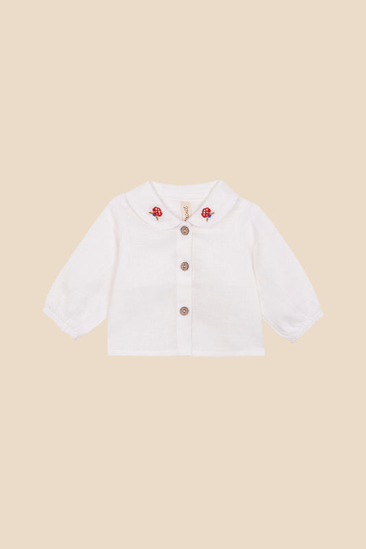 Camisa lino bordada bebé