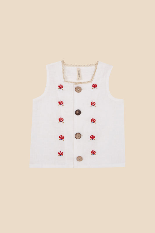 Top lino bordado bebé