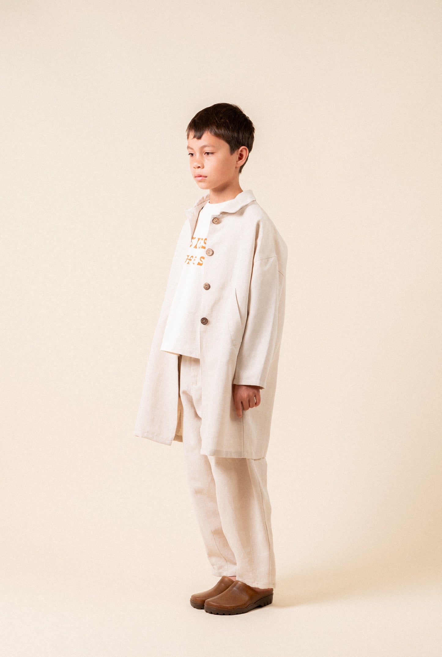Linen overcoat boy