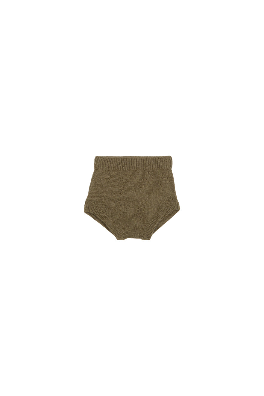 Green knit bloomer new born