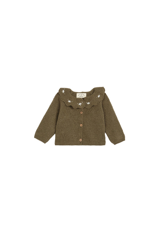 Chaqueta punto Verde bordada recién nacido