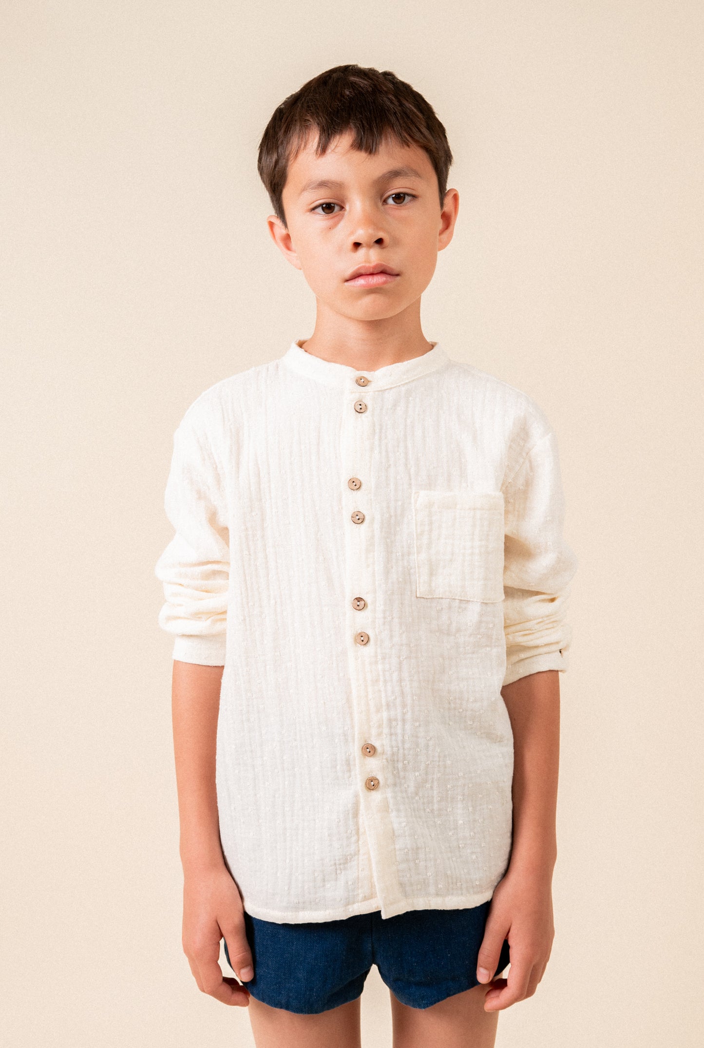 Plumetis mao shirt boy