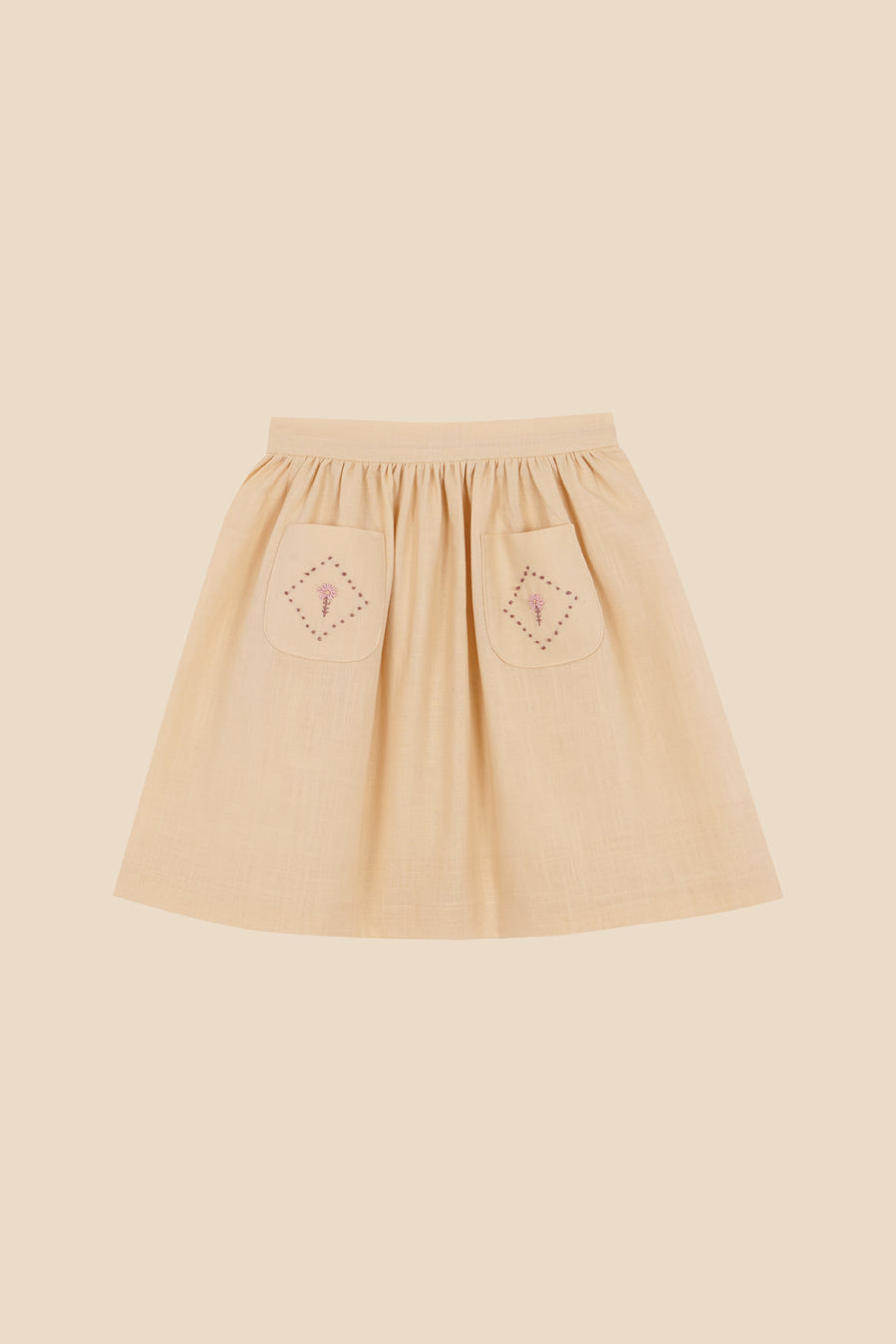 Sand embroidered midi skirt girl