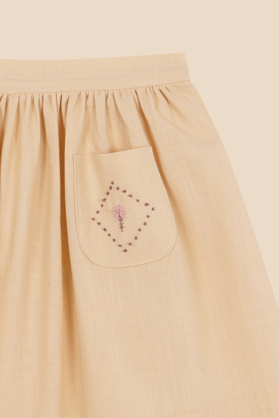Sand embroidered midi skirt girl