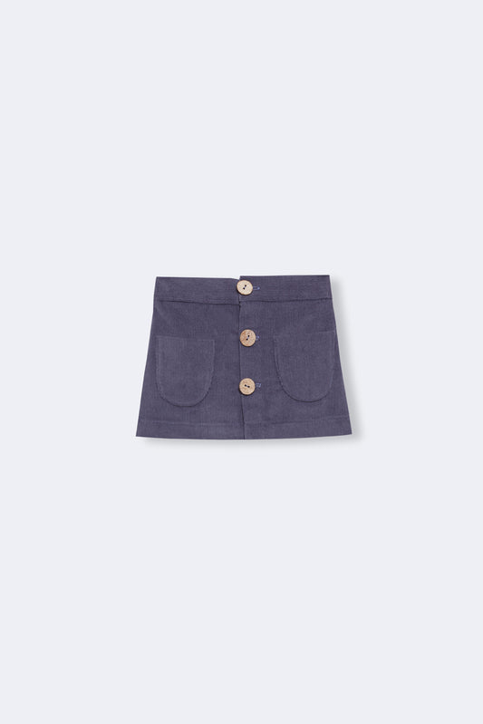 Mini falda pana azul Storm bebé