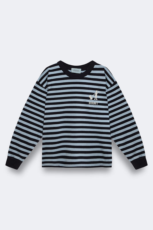 Camiseta rayas bordados niña