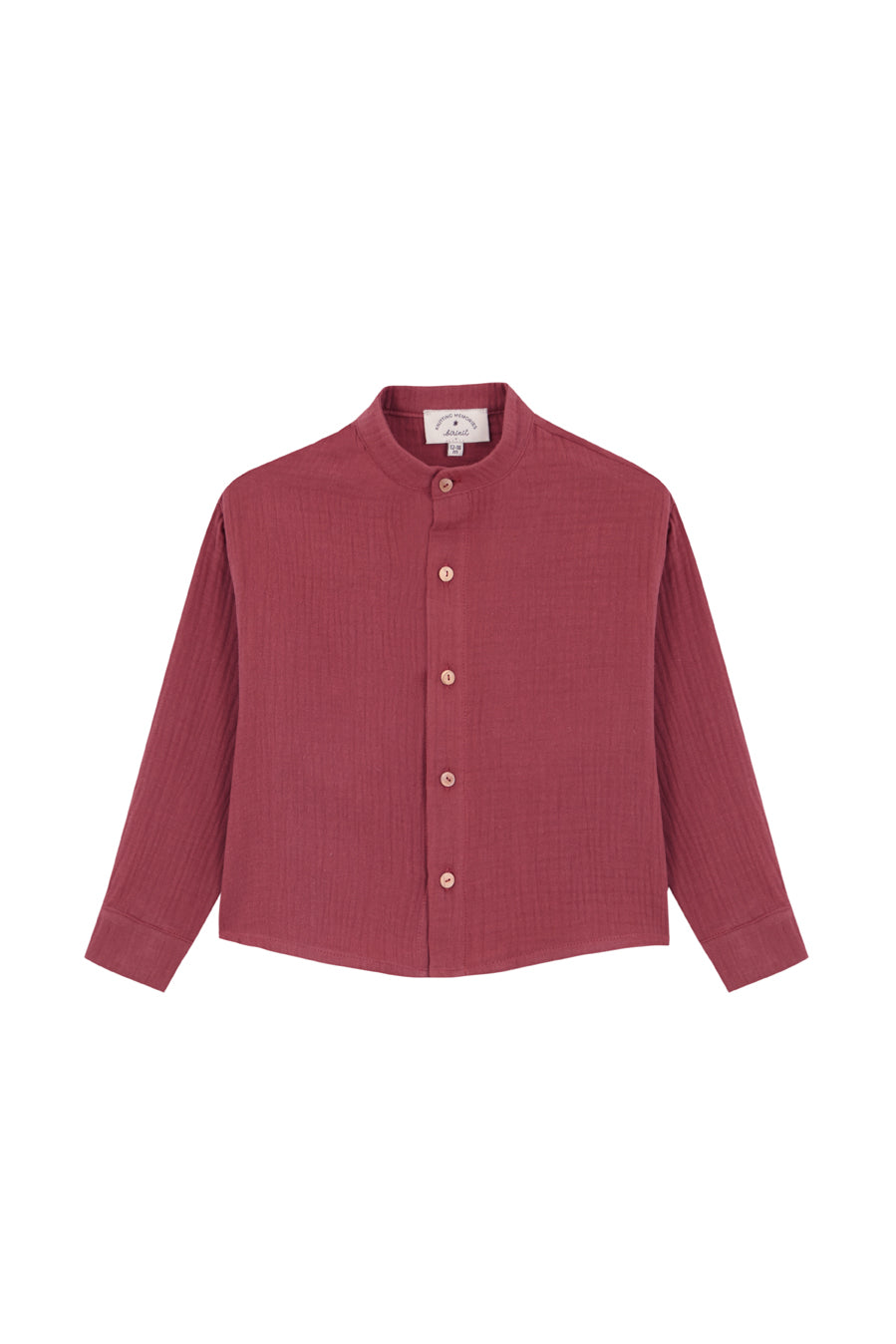 Camisa mao bambula Marsala niño