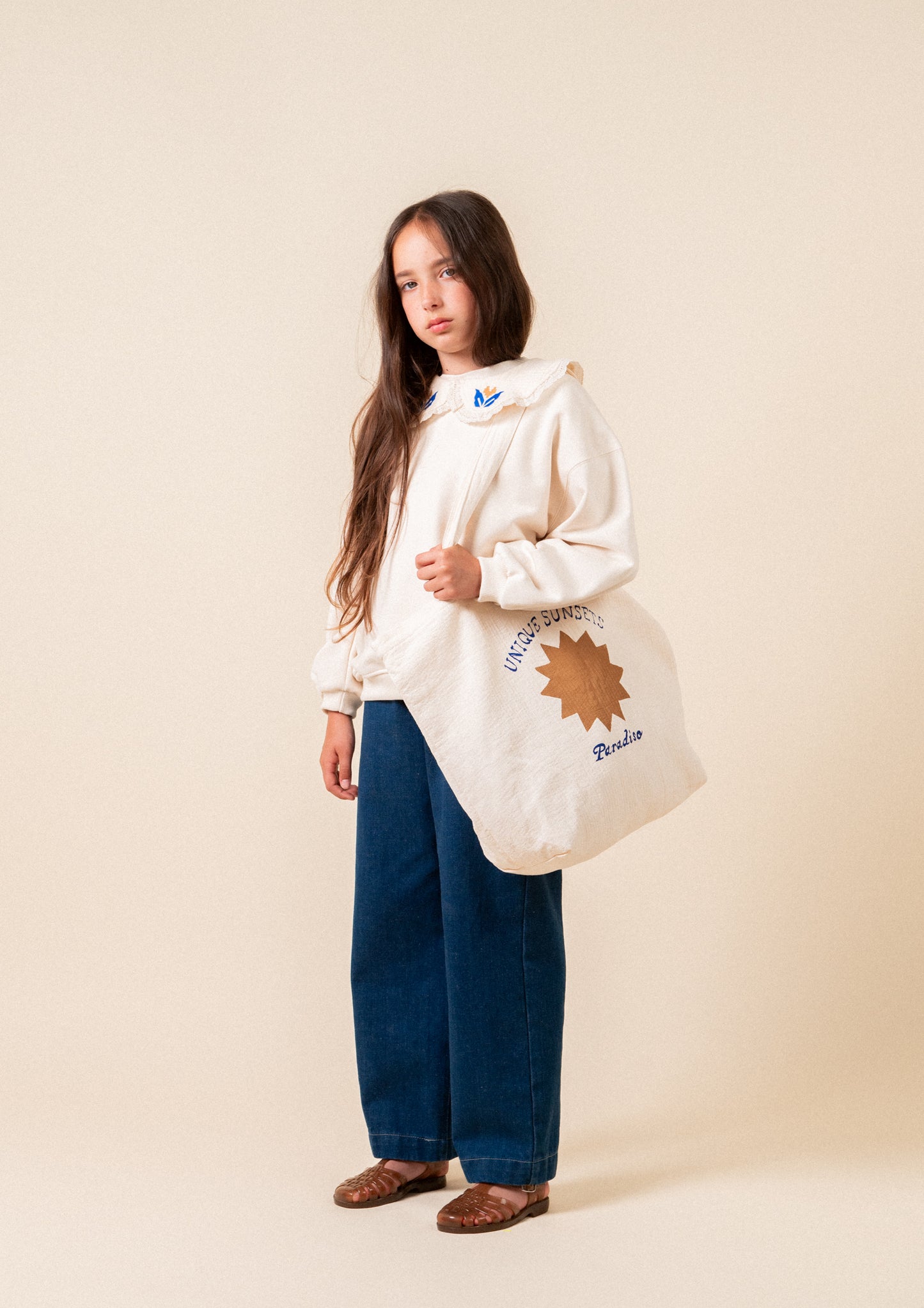 Pantalón largo denim niña