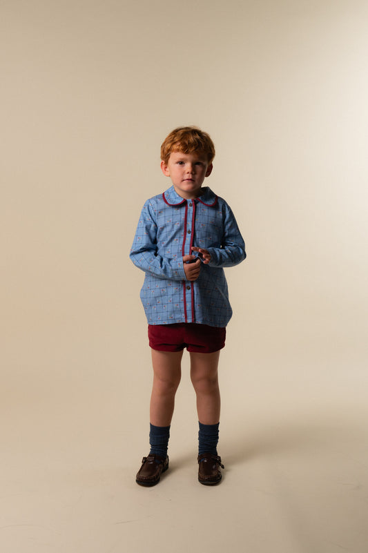 Pantalón corto pana Granate niño