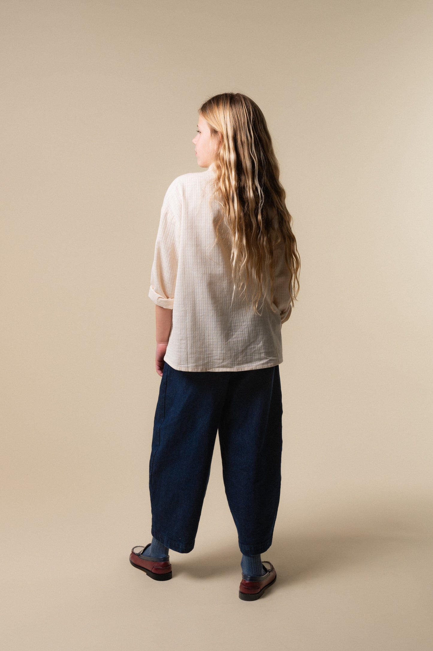 Camisa Austriaca bordada cruda niña