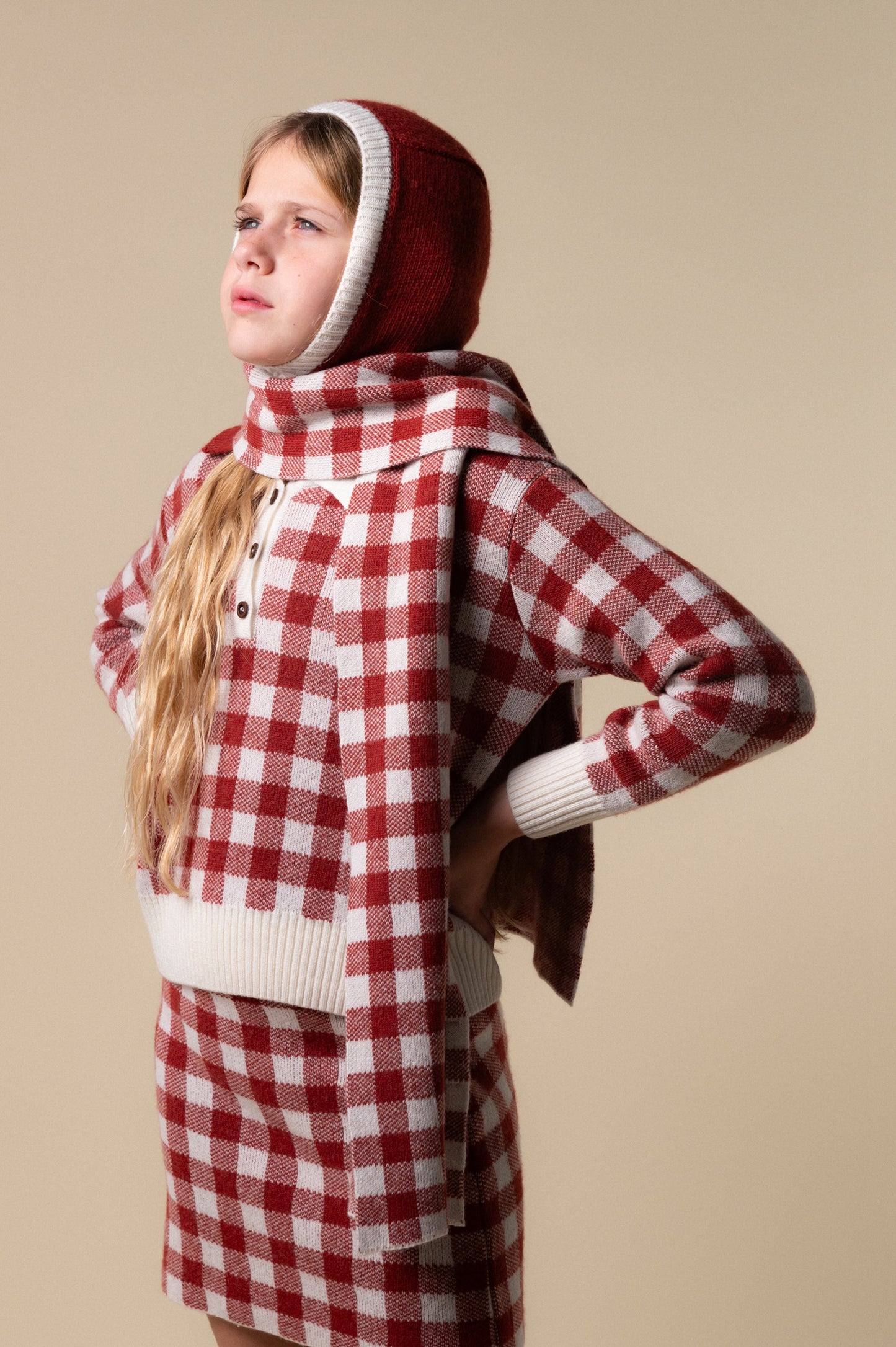 Bufanda punto vichy Russet niña