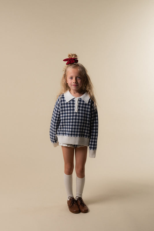 Navy gingham bloomer