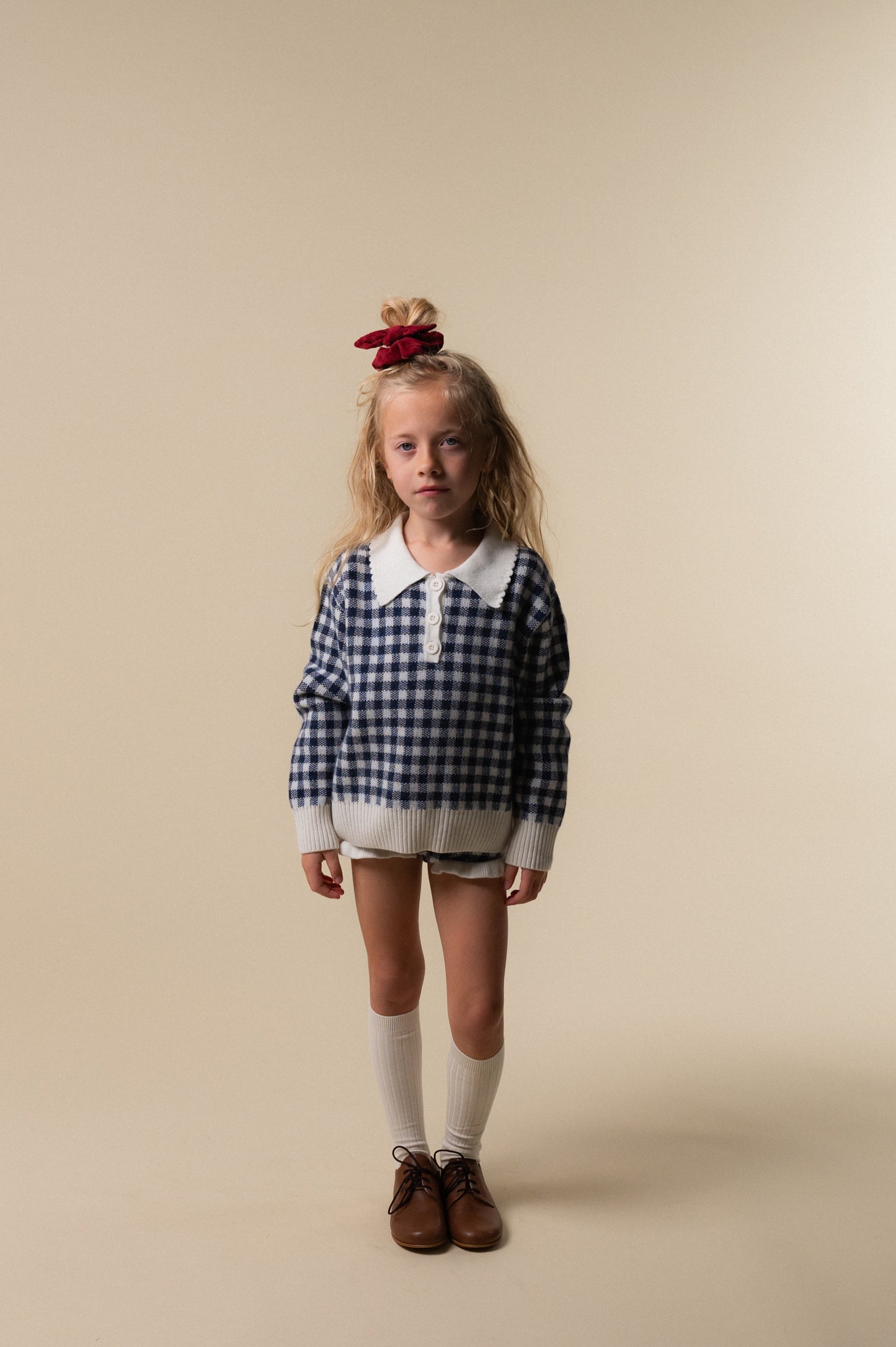 Navy gingham bloomer