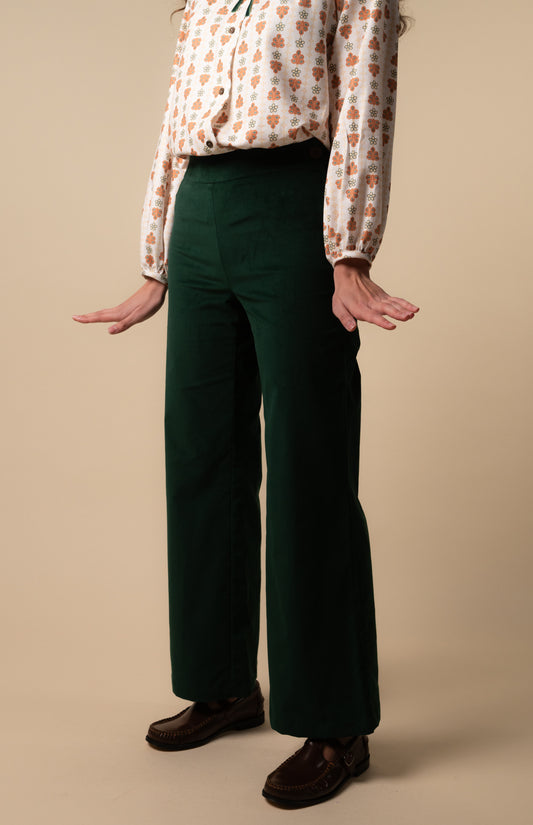 Pantalón Velvet verde antique de mujer