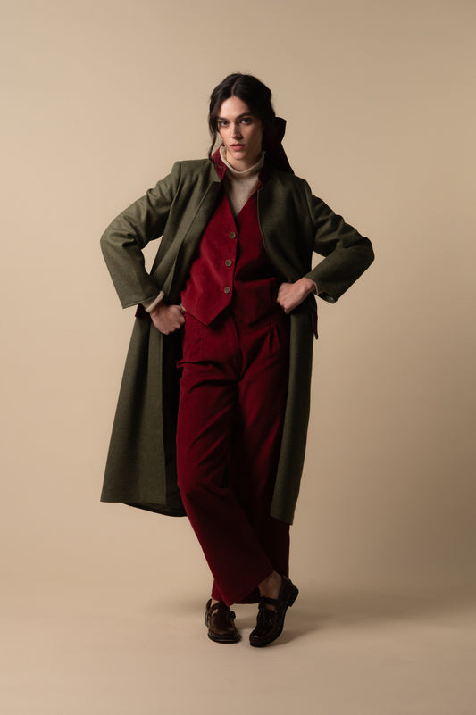 Abrigo Caravaggio verde de mujer