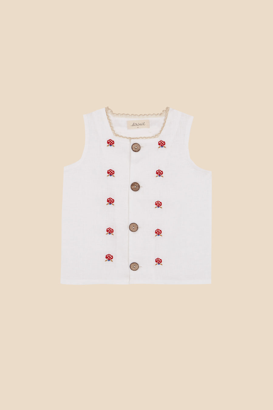 Linen embroidered top girl